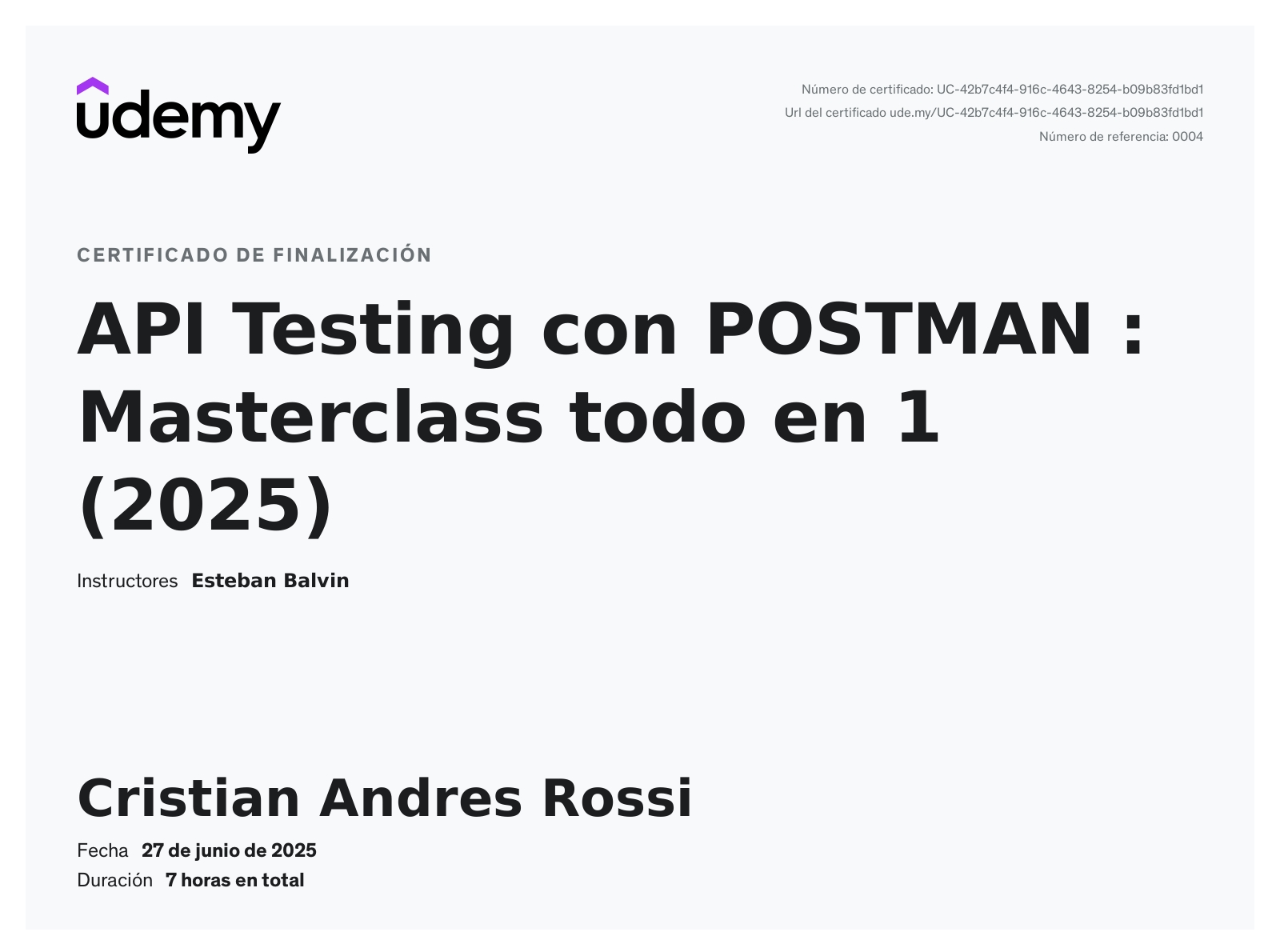 Certificado de API Testing con Postman: Masterclass todo en 1