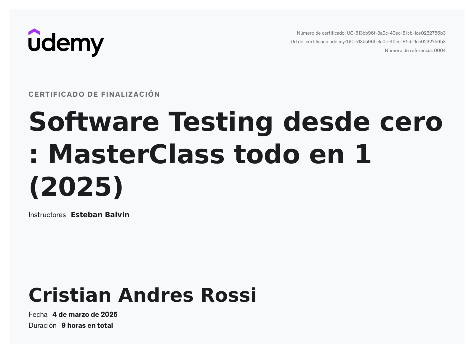 Certificado de Software Testing desde 0: MasterClass todo en 1 con IA